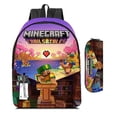 thumbnail image 5 of Mochila y estuche de Minecraft, mochila de gran capacidad para estudiantes con estampado de dibujos animados, útiles escolares., 5 of 5