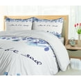 thumbnail image 5 of Ambesonne Watercolor Duvet Cover Sets, Blue Flowers Leaves, 2-Queen, Royal Blue Pale Blue, 5 of 7
