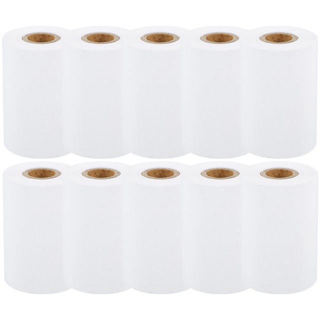 HEALEEP 10 Rouleaux Rouleau de Papier pour Machine à Cartes de Crédit pour Usage Hôtelier Pâte de Bois Blanche