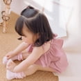 thumbnail image 4 of Cethrio Kids Printed Bodysuits, Soft Crawling Cute Sleeveless Cotton Girls Jumpsuit Pink 7M, 4 of 7