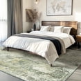 thumbnail image 2 of 5x7 Area Rugs for Living Room and Bedroom, Machine Washable Non Slip Rugs, Low Pile Lightweight Print Pattern Distressed Abstract Sage Beige, 2 of 6