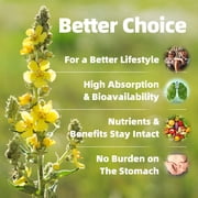 Mullein Gummies, Mullein Leaf Dietary Supplement for Respiratory System, Immune & Digestive Support, Immune, 60 Gummies(2 Pack)