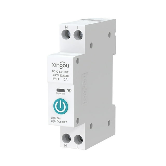 Tuya Wifi Intelligent Circuit Breaker Télécommande Sans Fil Interrupteur de Rail DIN Application Mobile Télécommande Vue Appareils de Maison Intelligente Minuterie Boucle de Compte à Rebours Mode Minuterie Compatible avec Alexa
