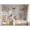 thumbnail image 4 of Mural personalizado de alta gama de Milofi, jirafa de selva tropical, papel tapiz de dibujos animados cálidos, decoración del hogar para habitación de niños, 4 of 5