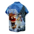 thumbnail image 5 of IROINNID Christmas Hawaiian Shirt Funny Santa Print Button Up Tropical T-shirt Short Sleeve Xmas Vacation Tops,Blue, 5 of 5