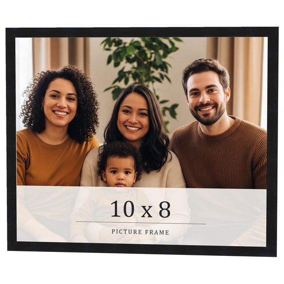10x8 Frame Black Real Wood Picture Frame Width 0.75 inches | Interior Frame Depth 0.5 inches | Noir