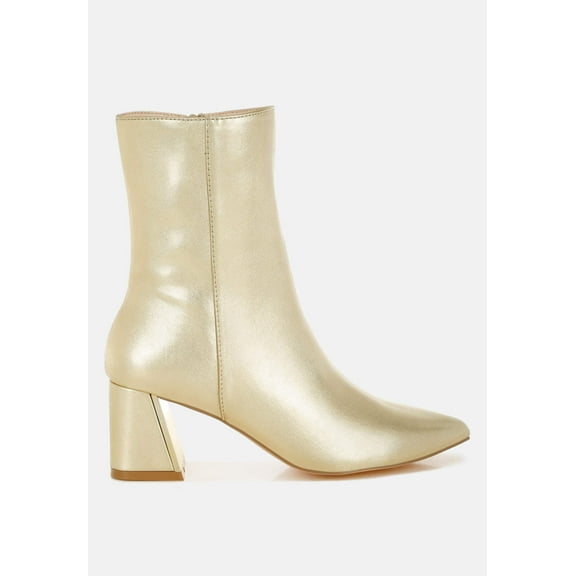 Kaira Metallic Accent Heel High Ankle Boots