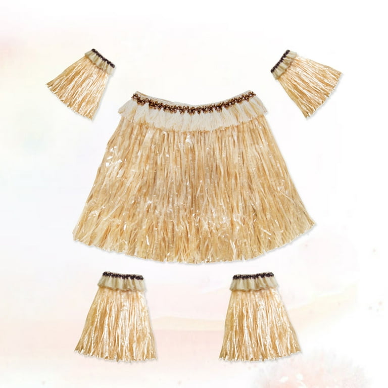 Frcolor Skirt Grass Hawaiian Skirts Hula Luau Costume Party Adult Straw Adults Hawaii Outfits Men Paper Leaf Set Kids Dance Walmart