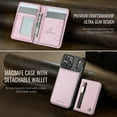 thumbnail image 3 of TECH CIRCLE For Apple iPhone 16 Plus PU Leather Protective Case with Card Pocket, Magnetic Detachable Walle Back Covert, Cash Slot, Anti-Scratch, Shock-Absorbent, Qi Wireless Compatible,Pink, 3 of 12