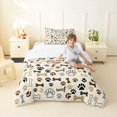 thumbnail image 4 of Homewish Dog Paw Bone Twin Comforter Sets,Woof Print Bedding Set,Beige,Reversible,2pcs,1 Comforter and 1 Pillowcase, 4 of 7
