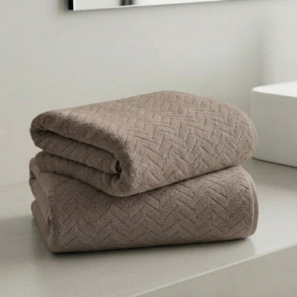 Pack de 2 Toallas de Microfibra Grandes (140x70 cm) Extra Suaves y de Secado Rápido para Baño, Alberca, Gimnasio y Viaje, Mod. Café