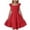czb# Red386, variant on Kids Girls Summer Dresses Ruffle Sleeves A-Line Solid Color Tiered Lightweight Elegant Round Neck Pullover Chiffon Dress With Belt Party Casual Flowy Cozy Dailywear,Sky Blue,3-4 Years