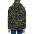 thumbnail image 6 of Naloa Neon Mardi Gras Teenage Zipper Hoodie, Long Sleeve Zip Up Hoodies Casual Jackets Tops for 7-12 Years-Medium, 6 of 6