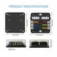 thumbnail image 5 of 6-Way Waterproof Fuse Block,with LED Indicator 12 Circuits with Negative Marine Fuse Box for Dc 12/24V Car Boat RV Truck, 5 of 9