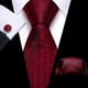 thumbnail image 3 of Juego de corbatas Barry.Wang tejidas en seda roja y negra de 150 cm, 3 of 8