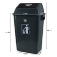 thumbnail image 4 of Dehouse 15 Gallon Large Plastic Kitchen Trash Can with Swing Lid, 4 Pack Tall Kitchen Garbage Bin with Swing Top, Gray, 4 of 8