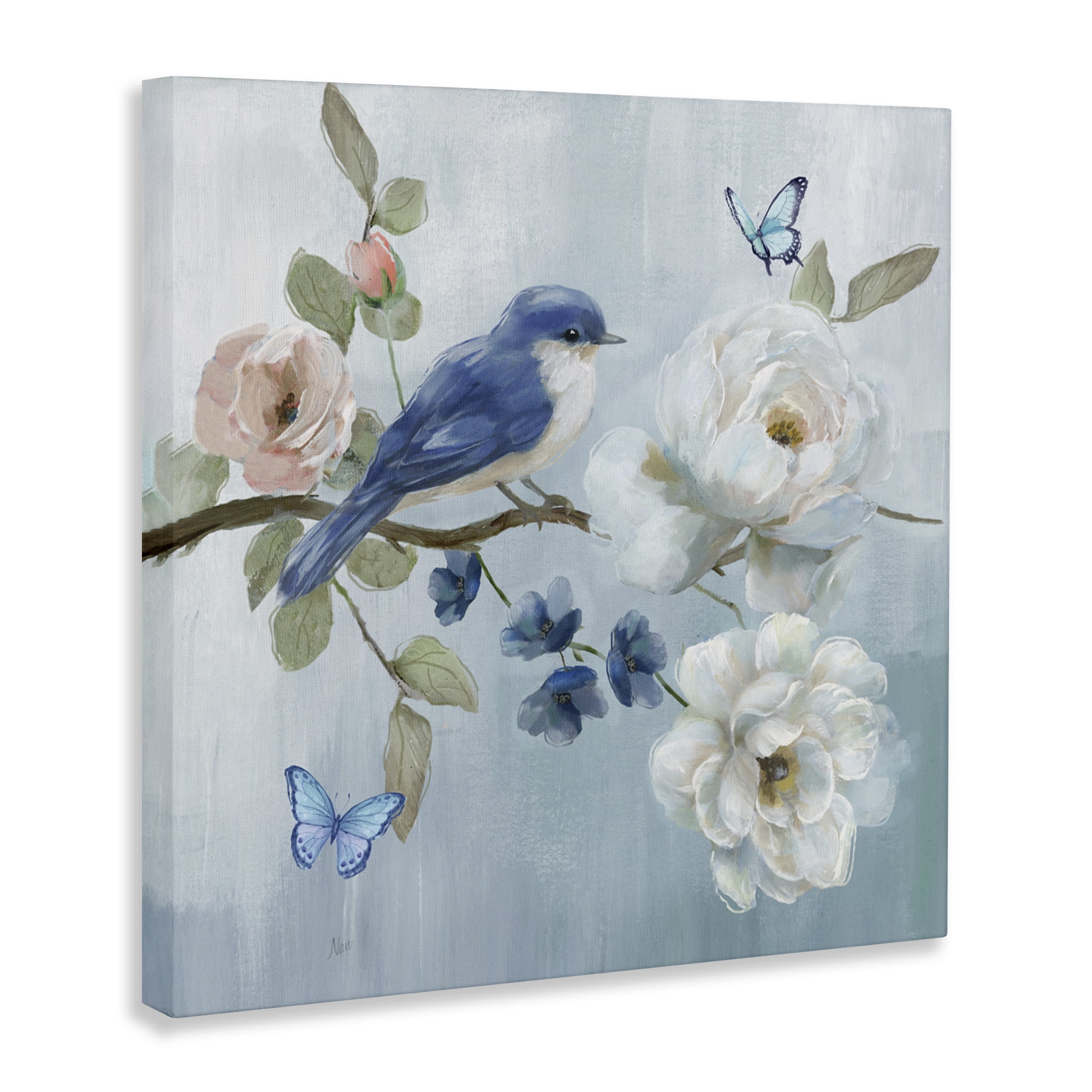 Stupell Industries Blue Bird Tranquility Canvas Wall Art, design by Nan