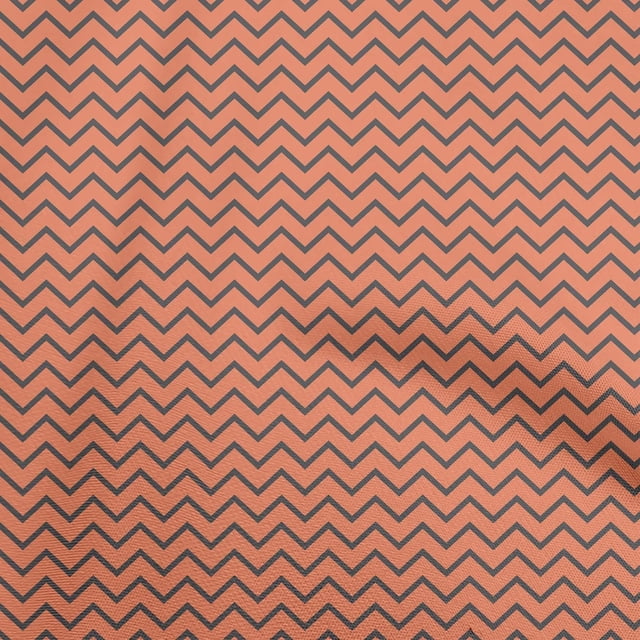 oneOone Tissu Popeline de Coton Brun Rouille Tissu à Chevrons pour Robe Tissu Imprimé au Mètre 42 Pouces de Large
