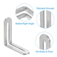 thumbnail image 4 of 8Pcs Soporte de Esquina Ajustable en Forma de L con Ranura, 2.28 x 2.28 Pulgadas Soporte de Esquina Recta de Acero Inoxidable para Muebles de Madera, Plata, 4 of 6