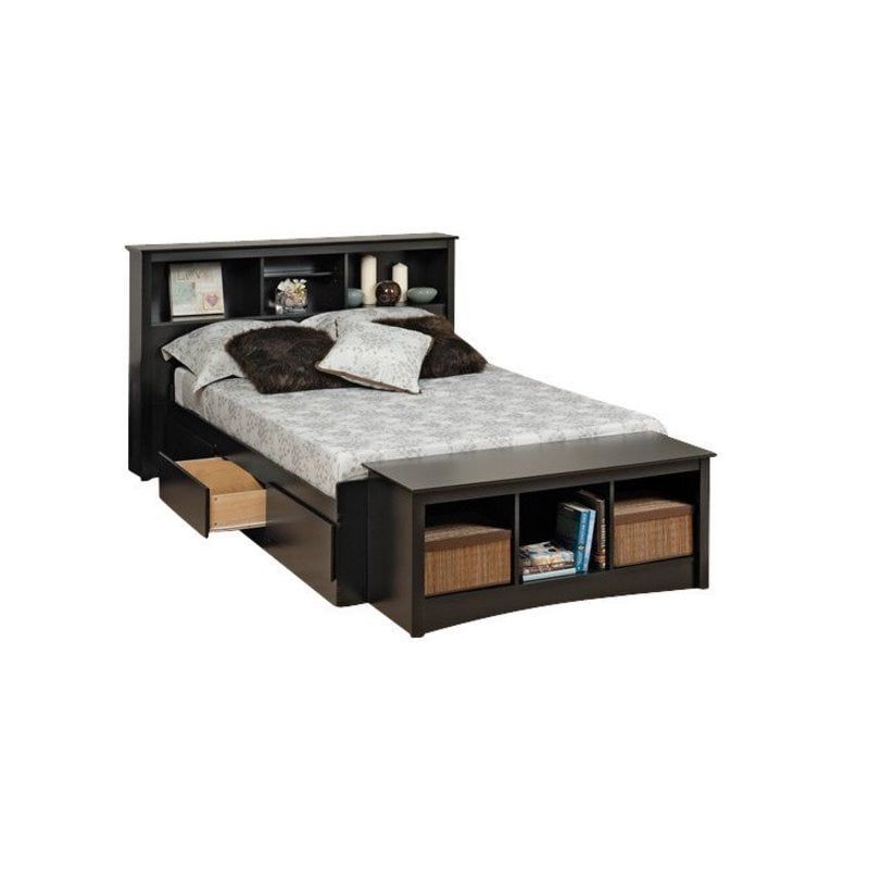 Bowery Hill Twin Xl Bookcase Platform Storage Bed Com