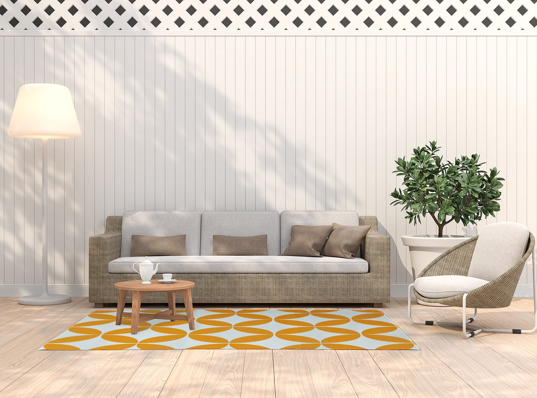 Simply Daisy 5' x 7' Mango Eye Opener Spring Chenille Indoor/Outdoor Rug