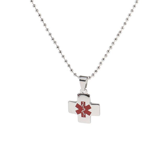 Colgante Elegante de Acero Inoxidable con Forma de Cruz ID Religioso Elegante Sunnimix Collar de acero inoxidable