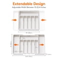 thumbnail image 3 of Organizador de cajones para cubiertos Lifewit, ampliable, blanco, grande, 3 of 8