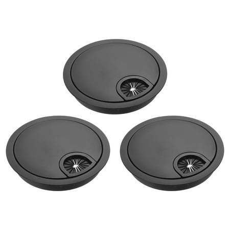 

Uxcell 3Pack 3-5/32 Cable Hole Cover Zinc Alloy Desk Wire Cord Grommet Black