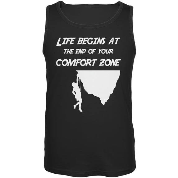 Comfort Zone Climbing Black Adult Tank Top - Medium