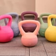 thumbnail image 4 of Fitvids Soft Kettlebell with Ergonomic Grip, Iron & Sand Filled, 5 Pounds, Light Pink, 4 of 4