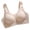 Khaki, variant on Womens Solid Wireless Adjustable Strap Breathable Seamless Support Front Open Closure Bra