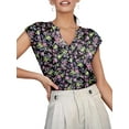 thumbnail image 2 of KISSMODA Womens Summer Tank Tops Casual Cap Sleeve Shirts Dressy Notched V Neckline Tunics Cute Printed Floral Blouses S-3Xl, 2 of 3