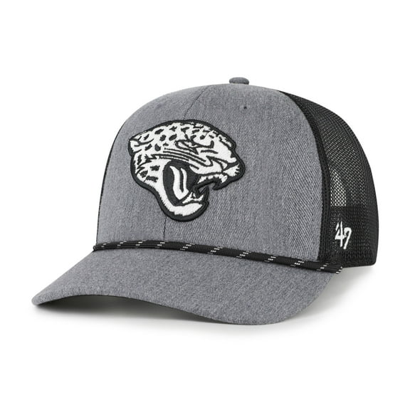 Men's '47 Heather Charcoal Jacksonville Jaguars Carbon Rope Trucker Adjustable Hat