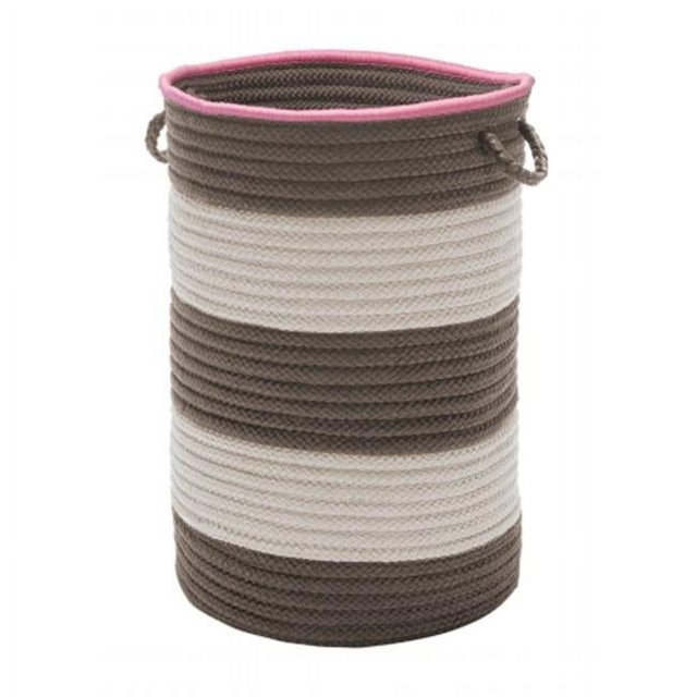 Color Block Round Basket - Pink/Gray 18''x12''