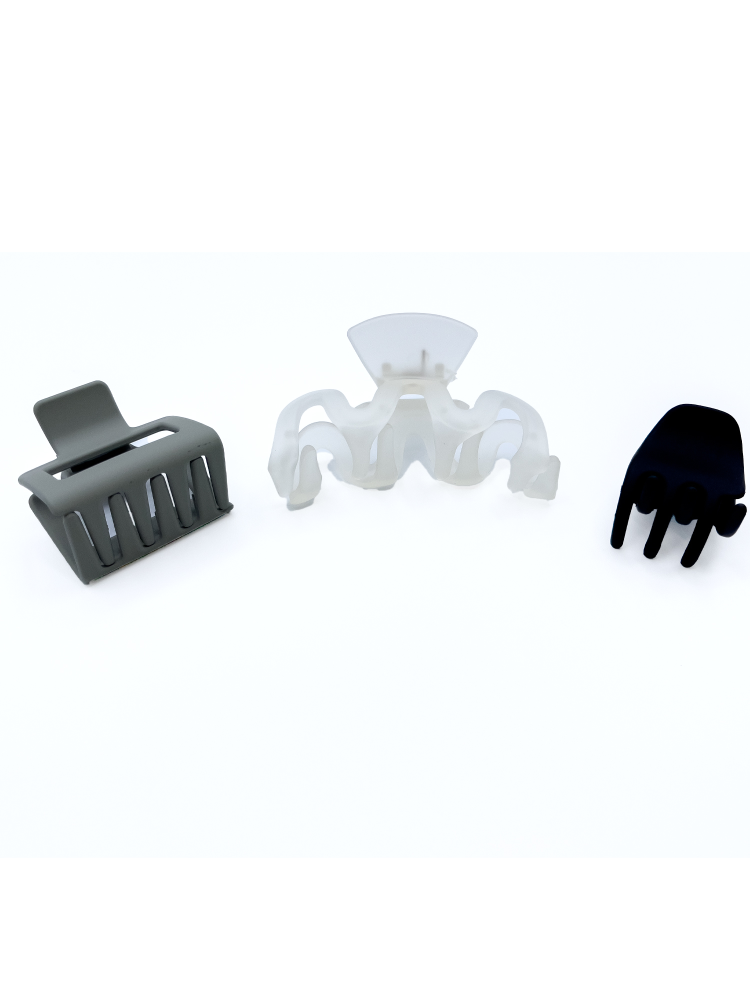 Time and Tru Wavy Mixed Claws, 3-Pack, Black