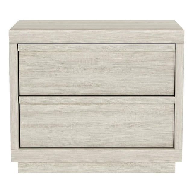 Navis Contemporary 26" Nightstand in Whitewashed Oak (2-Drawer)