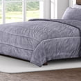 thumbnail image 2 of Shop LC Homesmart Grey Stripe Pattern Flannel Sherpa Comforter Pillow Cover-Queen, 2 of 8