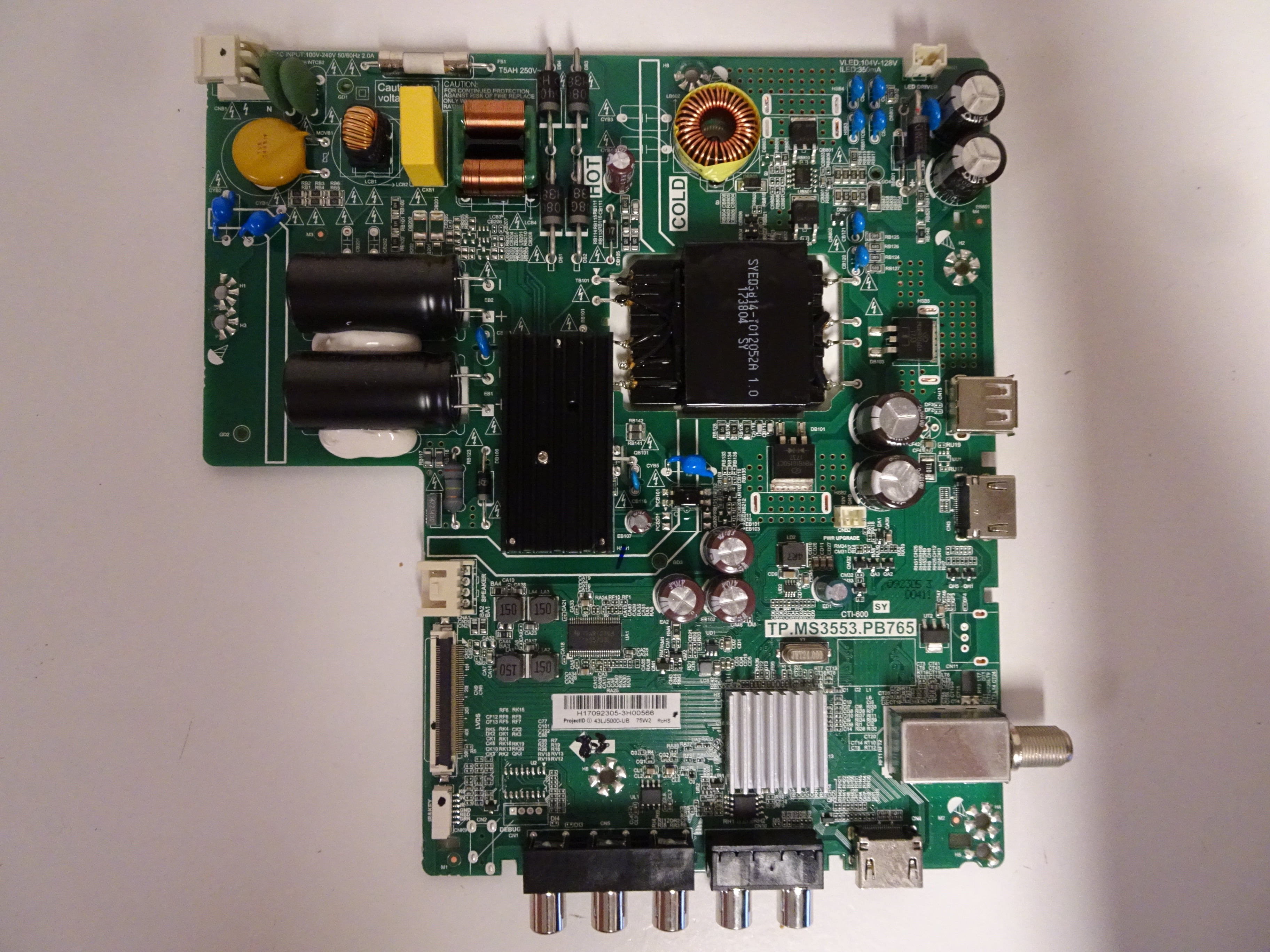 LG 43LJ5000UB Main Board (TP.MS3553.PB765) H17092305
