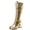 Gold, variant on Platform Boots for Women Knee High Boots Square Toe Chunky Block High Heel Boots Lace Up Wide Calf Long Boots