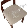 thumbnail image 1 of Stretch Diagonal Jacquard Waterproof Chair Seat Covers for Dining Room Chairs Covers Dining Chair Seat Covers Kitchen Chair Covers with Buckle (Sand,2), 1 of 7