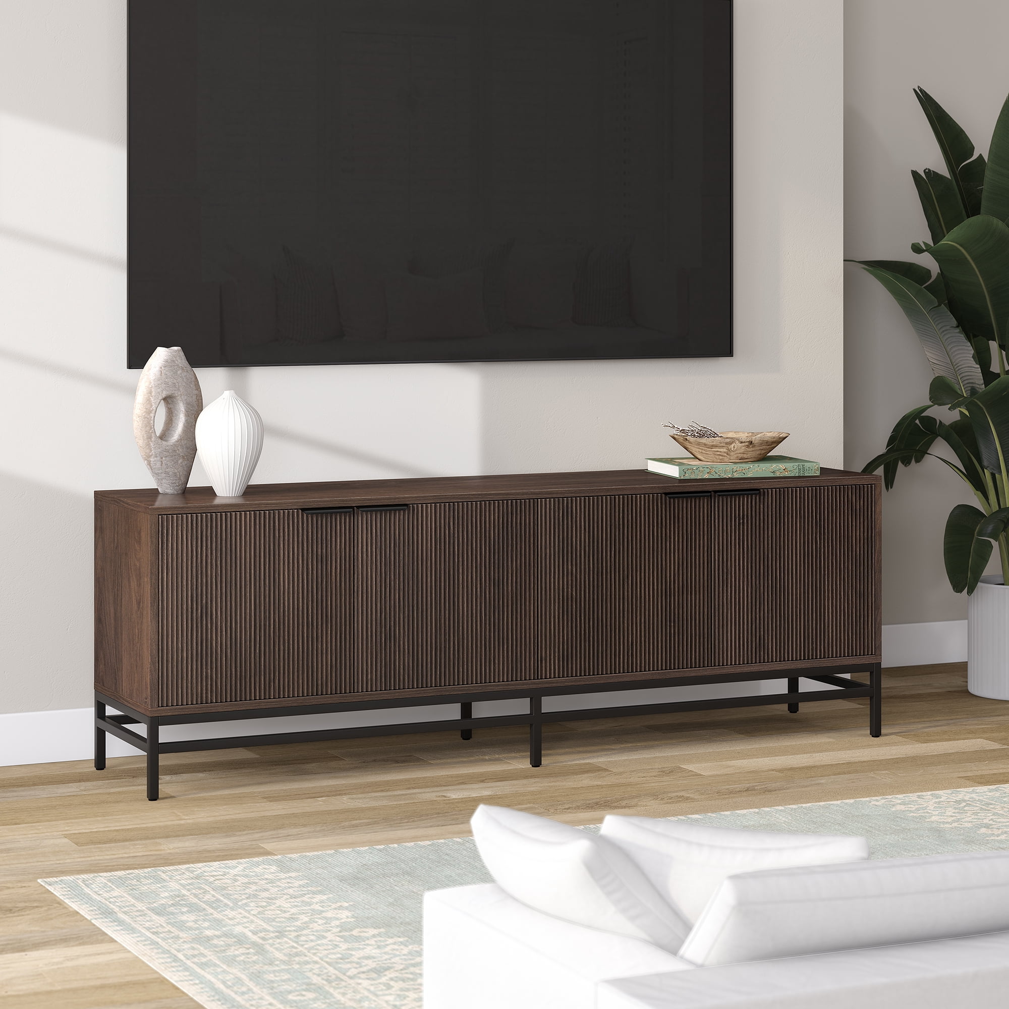 Montello Rectangular TV Stand for TV's up to 78" in Alder Brown
