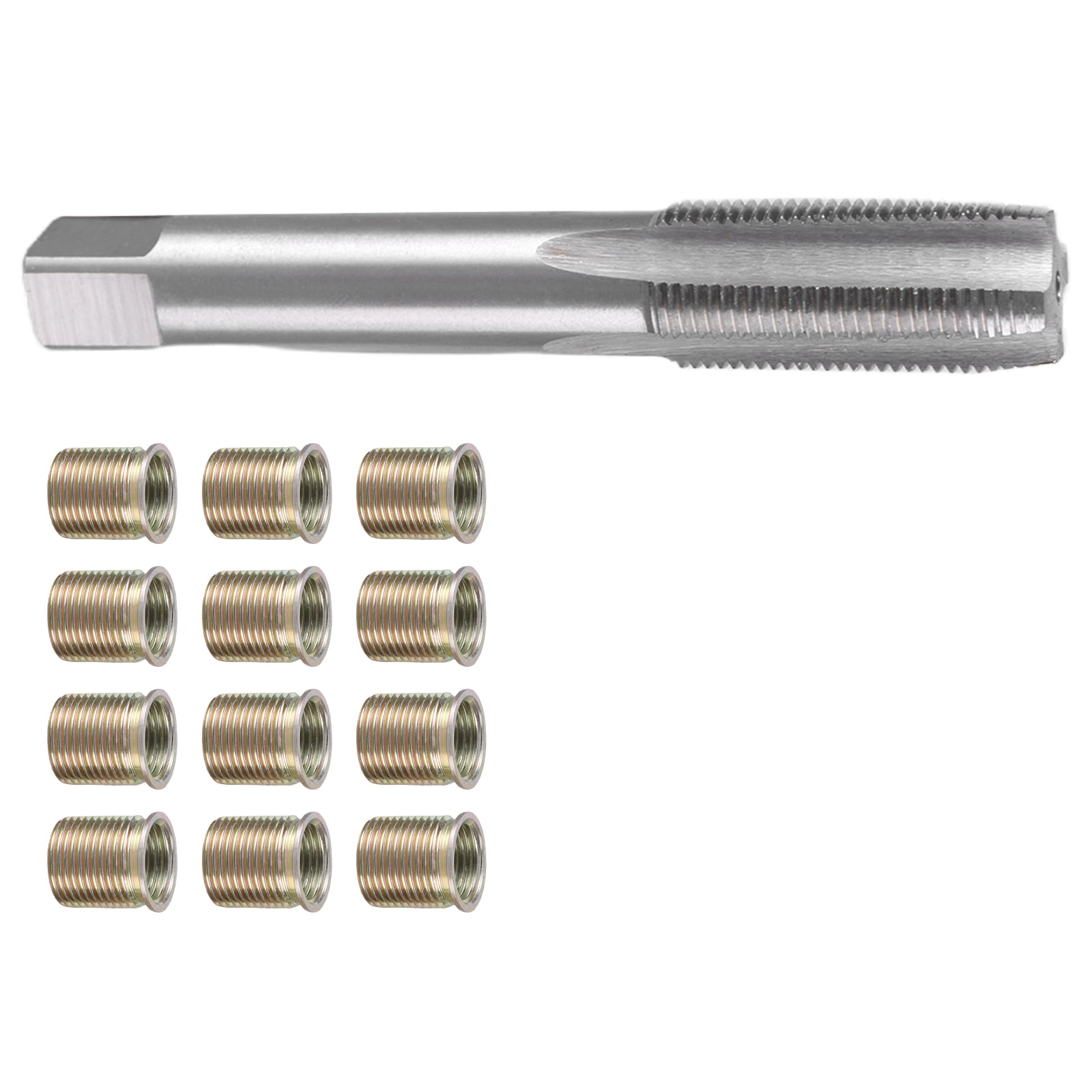 FEAMOS Sparks Plug Thread Repair Tool High Speed Steel Tap Sparks Plug with M14x1.25 Inserts and 16x1.25 Tap Kits Thread Inserts