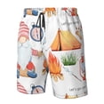 thumbnail image 3 of Wukai Gnome Camping Print Beach Trunks with Compression Liner Swimsuit Quick Dry Beach Sports Shorts with Pocket-XX-Large, 3 of 8