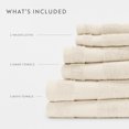 thumbnail image 3 of 6-Pack Bathroom Essentials Bath Towel Set in Ivory - Soft and Absorbent for Quick Drying by Comfort Canopy, 3 of 9