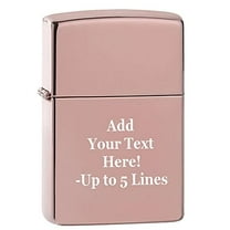 Zippo Lighter - Personalized Message Engraved on Backside Unique Colored Windproof Lighter (Rose Gold #49190)