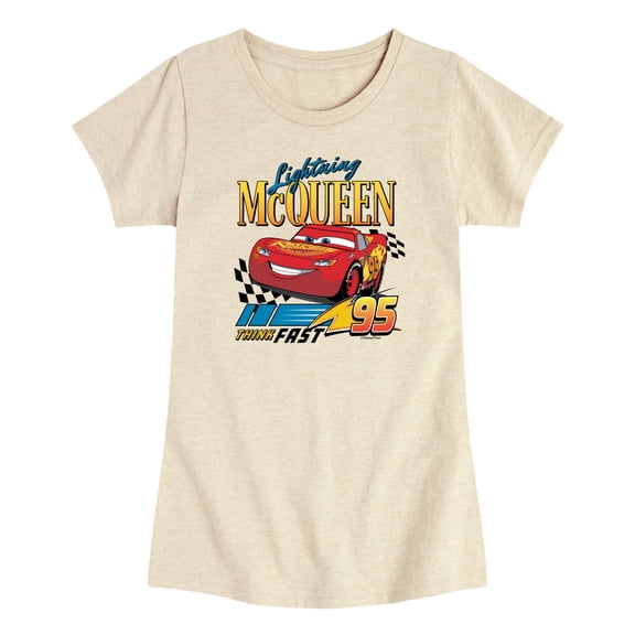 Cars - Lightning McQueen Think Fast - Toddler Girls Fitted Short Sleeve T-Shirt