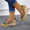 thumbnail image 6 of Women's Wedge Heel Shoes Breathable Mesh Slip On Summer Platform Flatform Wedge Sneakers Comfortable Low Heel Wedge Sandals Yellow 40, 6 of 7