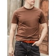 thumbnail image 6 of Catelles Retro Leather Alloy Pin Buckle Men's Orange Belt, Wear-resistant Stylish Model, Gift Box with Holo Puncher&For waist 42 in Width 1.5in(3.8cm), 6 of 8