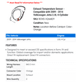 thumbnail image 2 of Exhaust Temperature Sensor - Compatible with 2009 - 2014 Volkswagen Jetta 2.0L 4-Cylinder 2010 2011 2012 2013, 2 of 2
