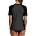 thumbnail image 5 of BeautyIn Women Short Sleeve Rashguard Swimsuit Colorblock Swim Shirts, 5 of 7